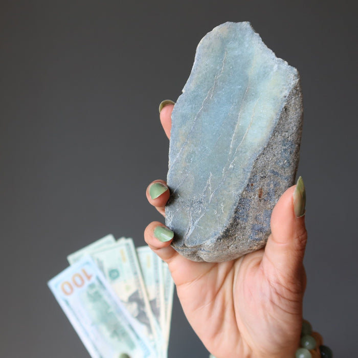 jadeite slab and money
