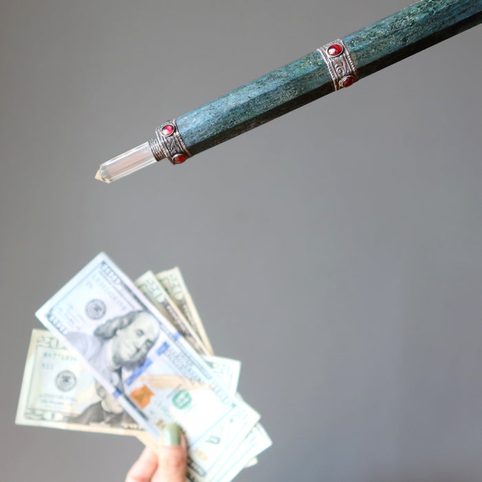 aventurine wand and cash