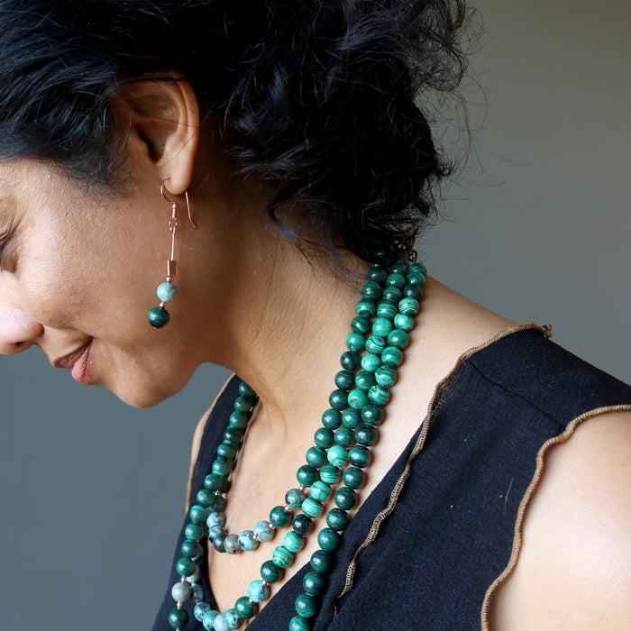 chrysocolla necklaces and earrings