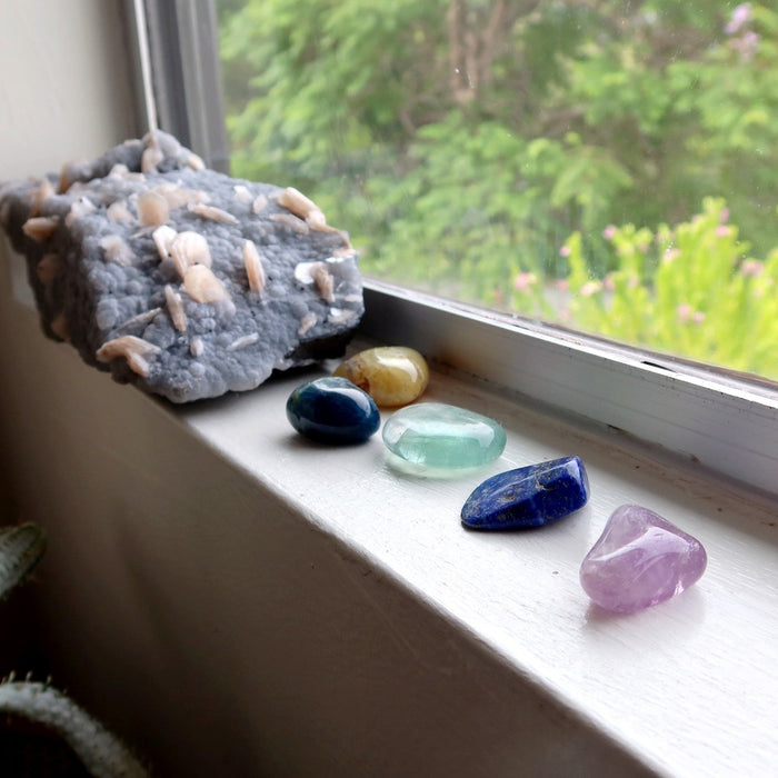 crystals in the windowsill