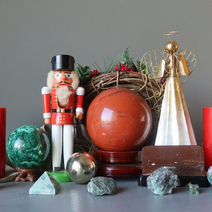christmas decorations and crystals