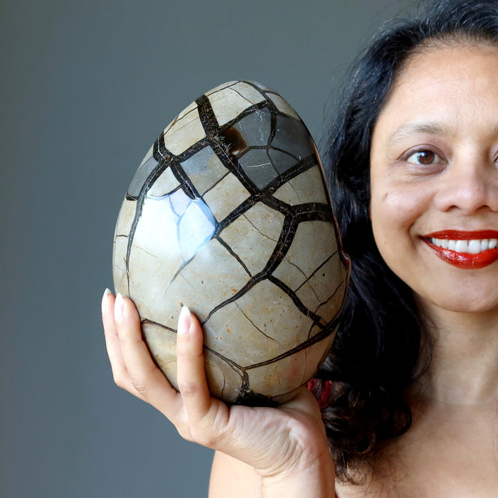Happy Easter from Satin Crystals Holding a Septarian Stone Egg