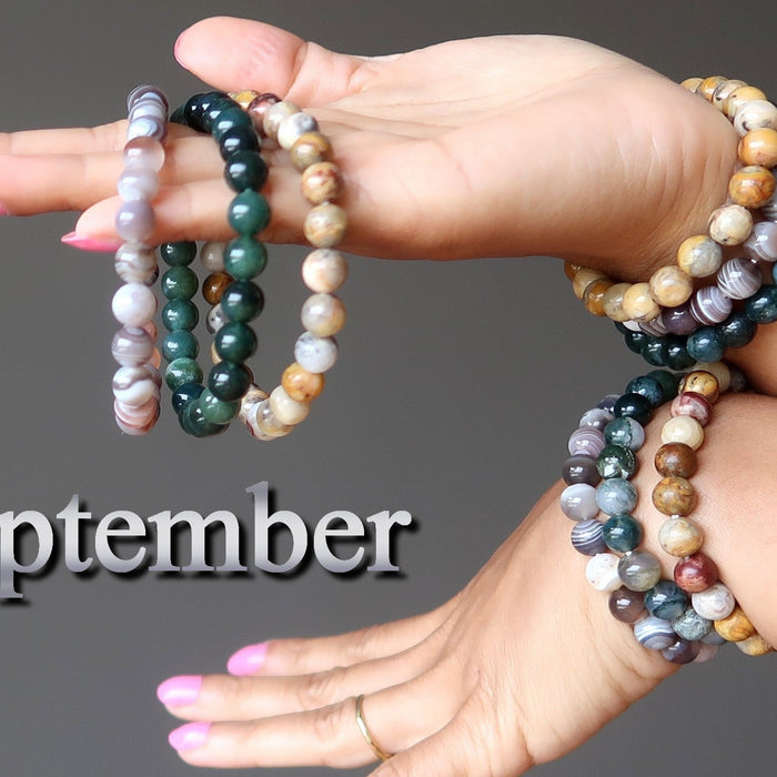 agate bracelet sets on hands