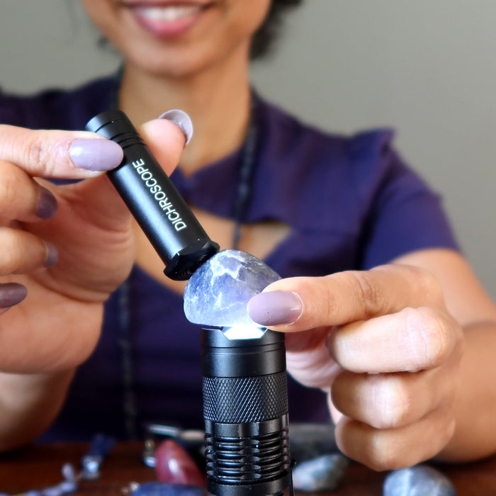 checking iolite under dichroscope