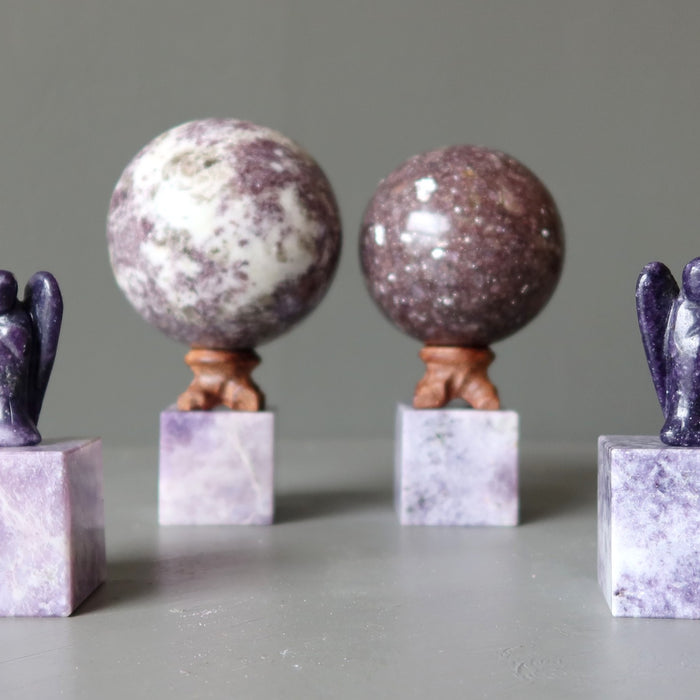 lepidolite spheres cubes angels