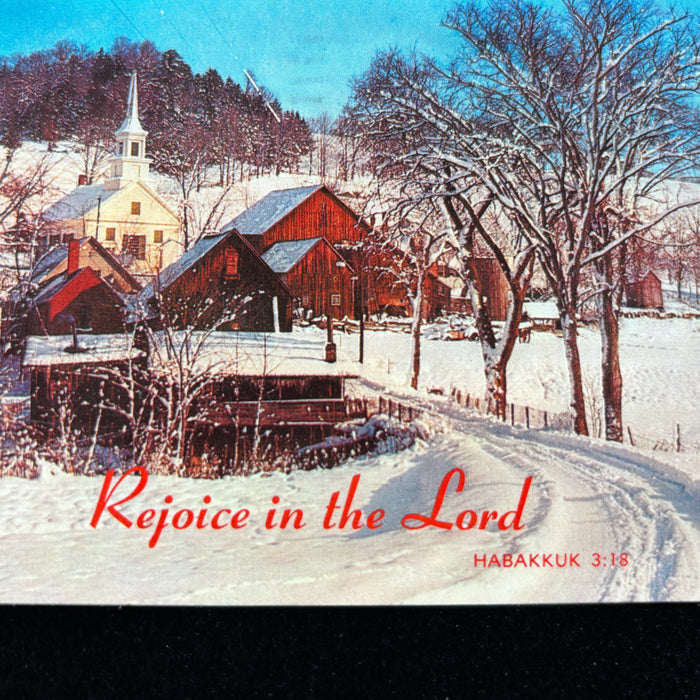 Vintage Postcard 1962 Pray For Peace Christmas Village Church East Corinth VT
