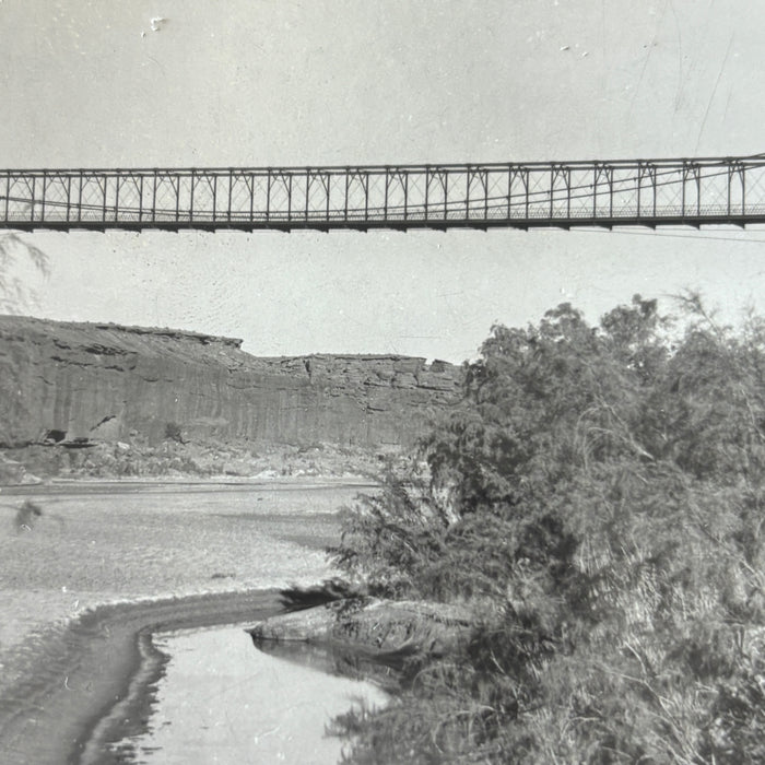 Vintage Postcard RPPC Suspension Bridge Western Desert Cameron Arizona River