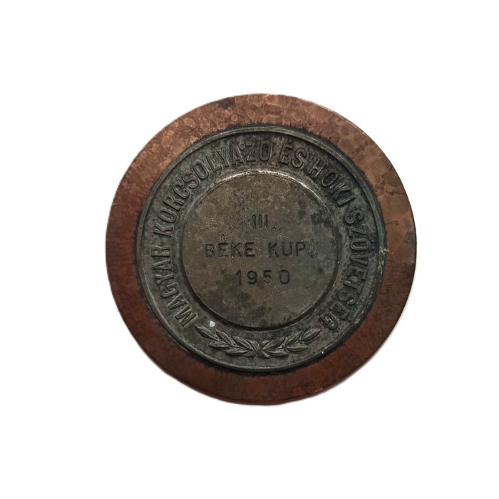 1950 Hungarian Ice Hockey Skating Peace Cup 3rd Place Medal Plaquette