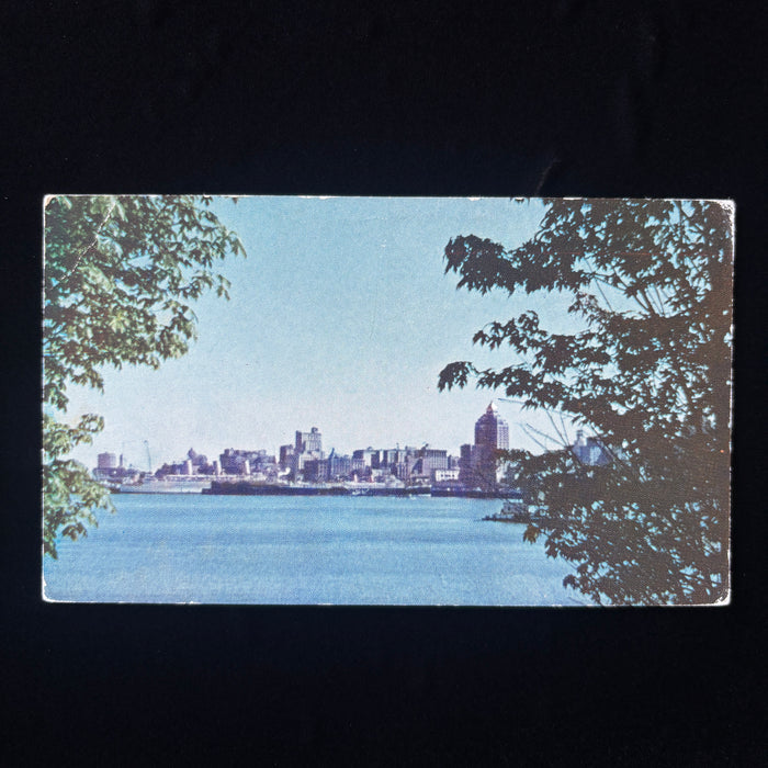 Vintage Postcard WW2 Passed Military Censorship Vancouver Canada Skyline Harbour