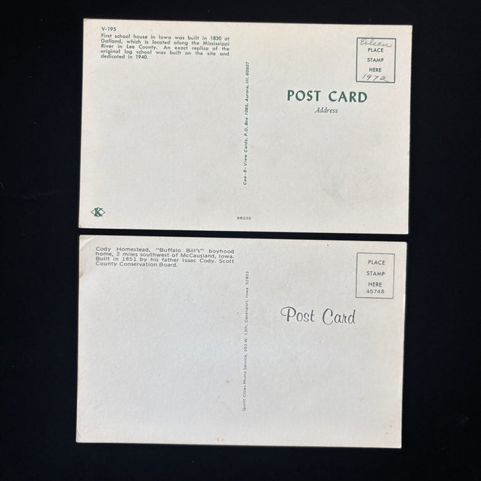 Vintage Postcard Lot Rustic America Pioneer Buffalo Bill Cody Iowa School House