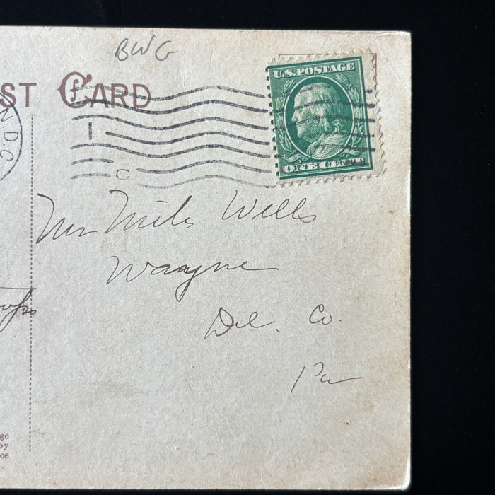 Antique Postcard 1909 Taft Inauguration Army Troops Trolleys Thomas Circle DC