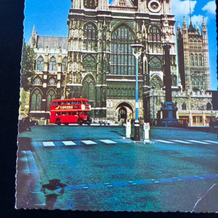 Vintage Postcard Lot UK Cathedral Westminster Abbey Canterbury Double Decker Bus
