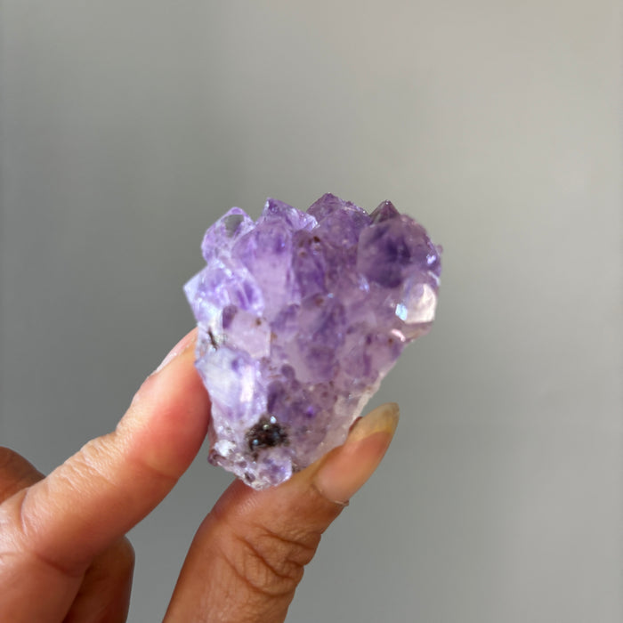 Crown Chakra Cluster Pair Purple Amethyst & Fluorite Crystals