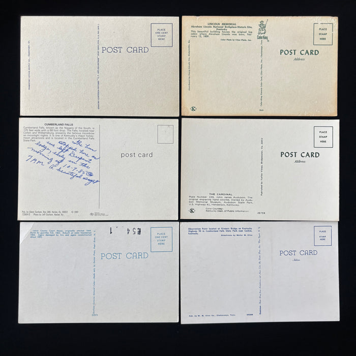 Vintage Postcard Lot Kansas Road Trip Lincoln Memorial Cumberland Falls Cardinal