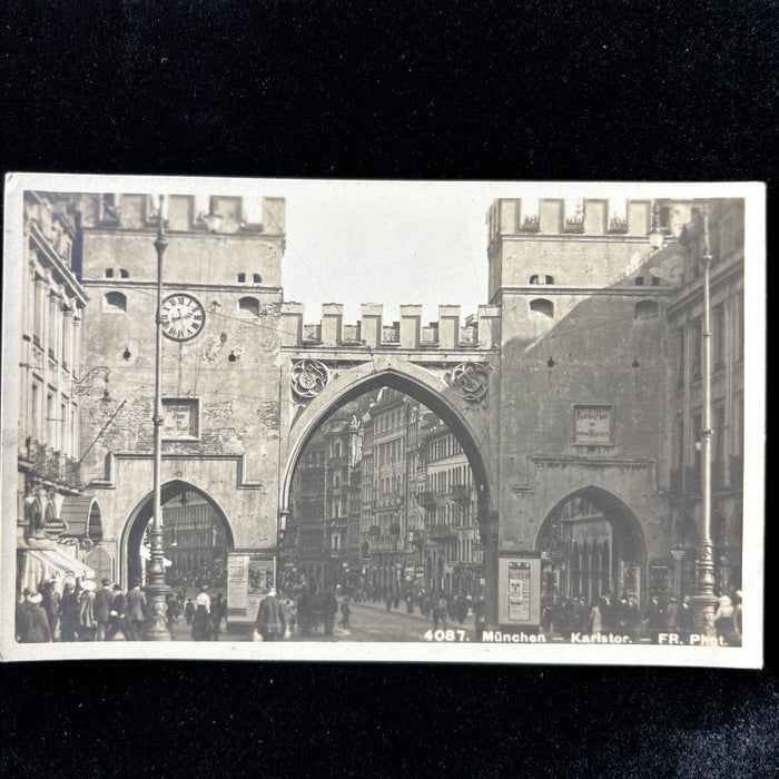 Antique Postcard 1900s Edwardian Street Scene Karlstor Germany RPPC