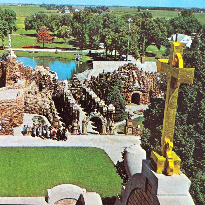 Vintage Postcard Lot Grotto Redemption West Bend Earl May Gardens Religious Iowa