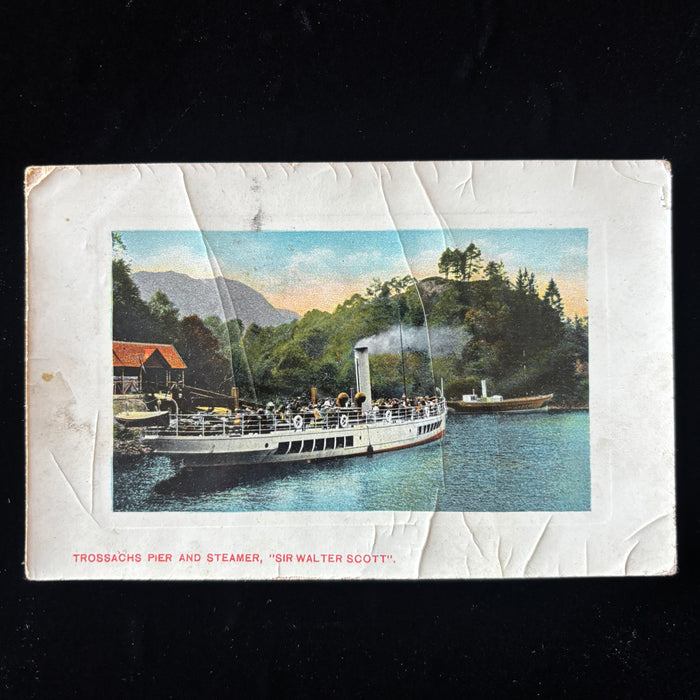 Vintage Postcard 1926 Trossachs Sir Walter Steamer Ship Scotland Selby Yorkshire