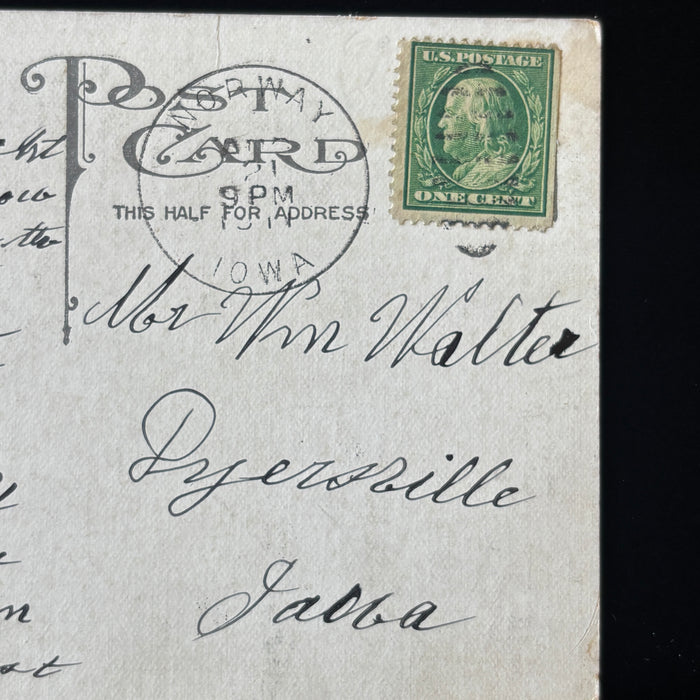 Antique Postcard 1911 Sweet Peas Flower Dyersville Norway Iowa Mother Picnic Msg