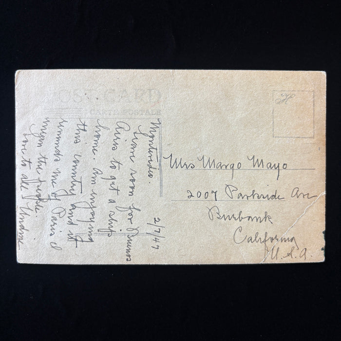 Vintage Postcard 1947 Paris South America Montevideo Uruguay Playa Pocitos Beach