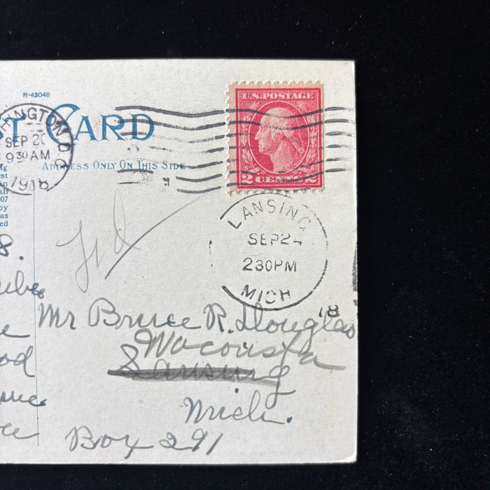 Antique Postcard 1918 Deltiology Exchange Club US Capitol Library of Congress DC