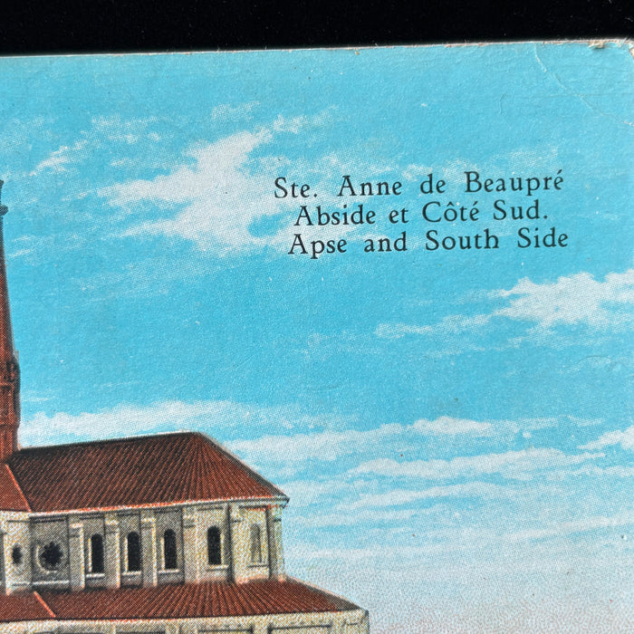 Vintage Postcard 1929 Blue Cachet Fire Ste Anne Beaupre Basilica PQ Canada