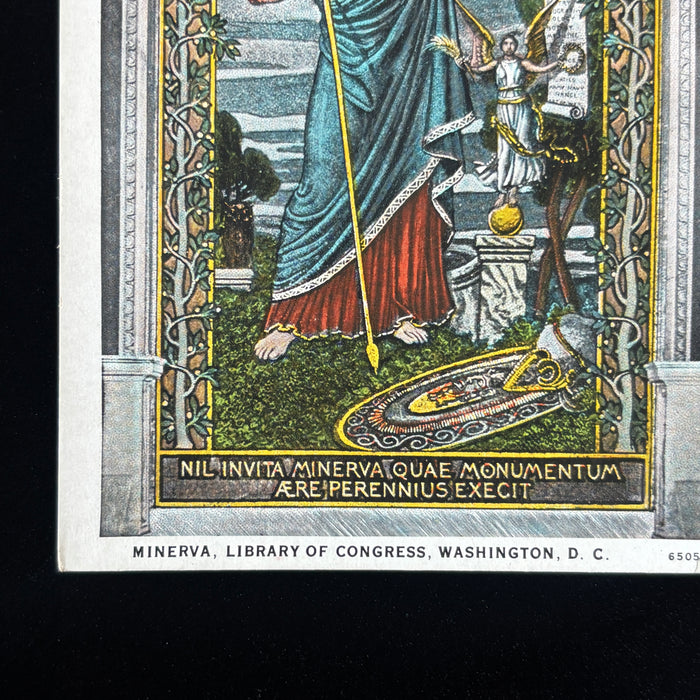 Antique Postcard Lot Library Of Congress Washington DC Minerva Book Series Art