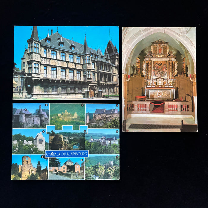 Vintage Postcard Lot Luxembourg Grand Ducal Palace Castle Church Altar European