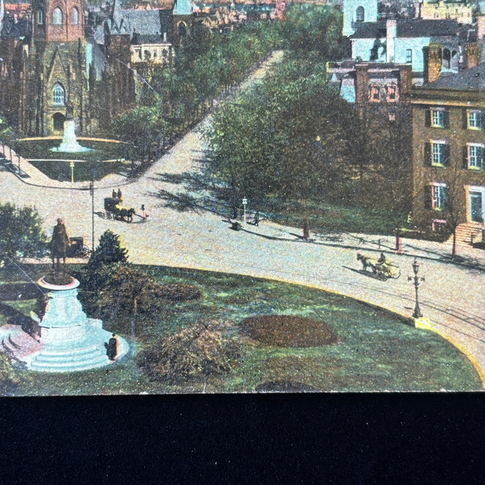 Antique Postcard 1909 Taft Inauguration Army Troops Trolleys Thomas Circle DC