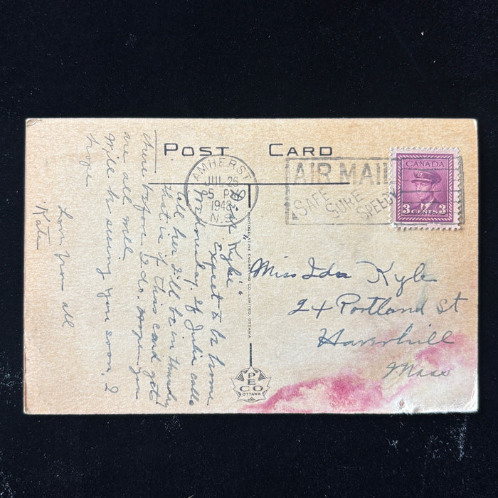 Vintage Postcard 1948 Daily Community Life Sussex New Brunswick Post Office