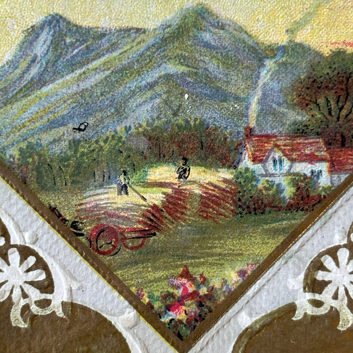 Antique Postcard 1912 Fine Dandy Warm Stove Embossed Kansas Texas Mountain Farm