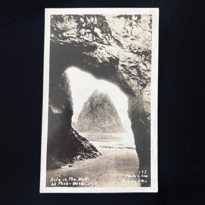 Vintage Postcard RPPC La Push Washington Hole In The Wall Rialto Beach Sea Cave
