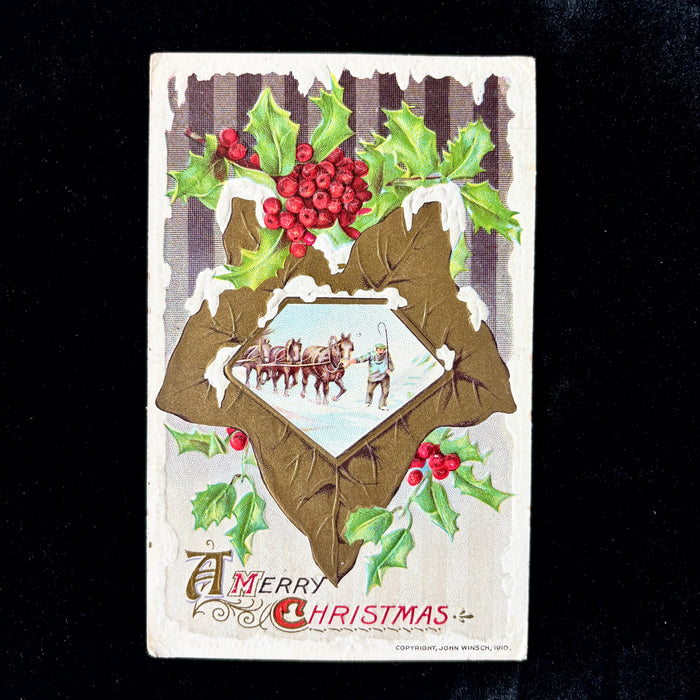 Antique Postcard 1910 John Winsch Christmas Charming Posted Social History
