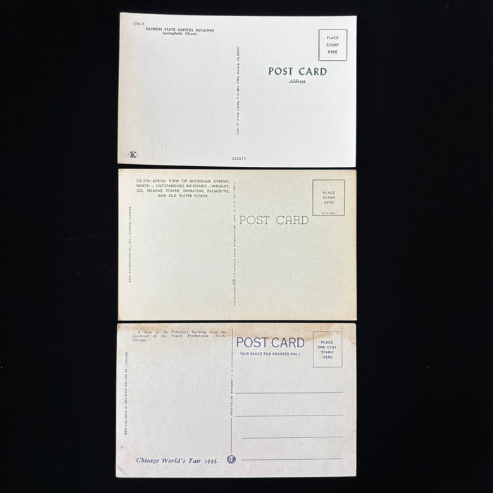 Vintage Postcard Lot Illinois Architecture State Capitol Chicago World Fair 1933
