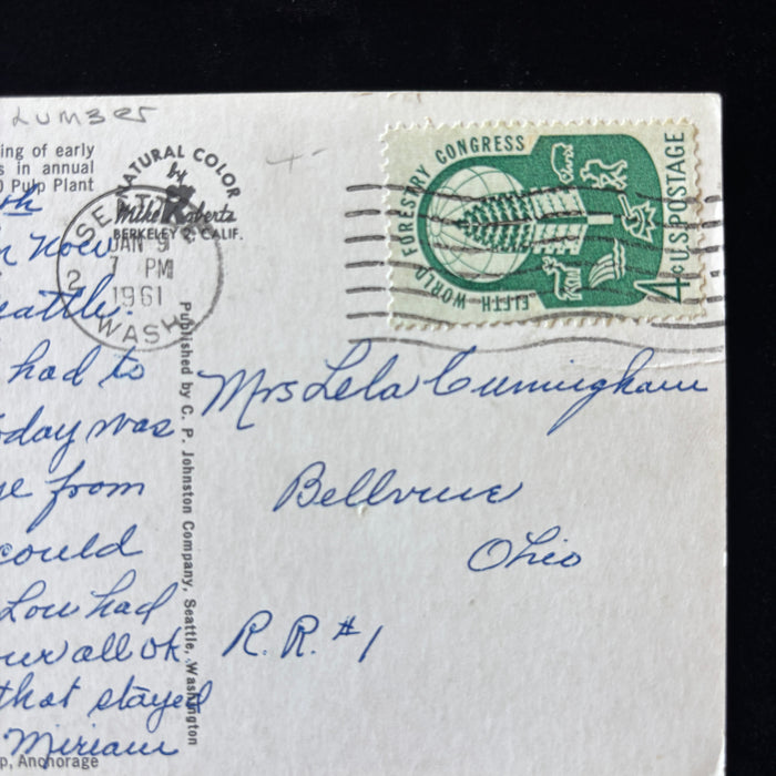 Vintage Postcard 1961 Ketchikan Alaska Pulp Mill Ward Cove Seattle Forestry