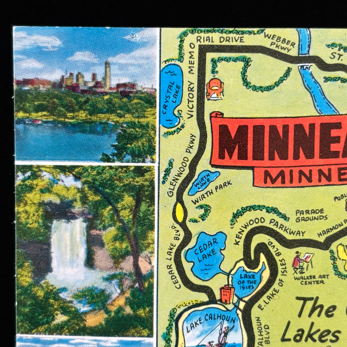 Vintage Postcard Lot Minneapolis Minnesota Pictorial Map St Paul Capitol Hammon
