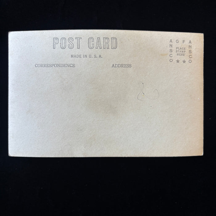 Vintage Postcard WW2 RPPC Military Uniform Soldier Hosiery Street Sign Portrait