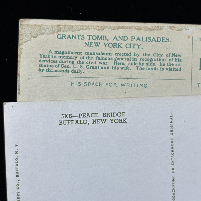 Vintage Postcard Lot New York Grants Tomb Autos Palisades Peace Bridge Buffalo