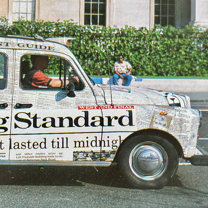 Vintage Postcard London Taxi Evening Standard Newspaper Wrap P.W. Hadley Cab Car