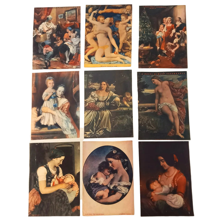 Vintage Ephemera Art Prints 1930 Classical Family Mother Child Venus Bronzino Titian