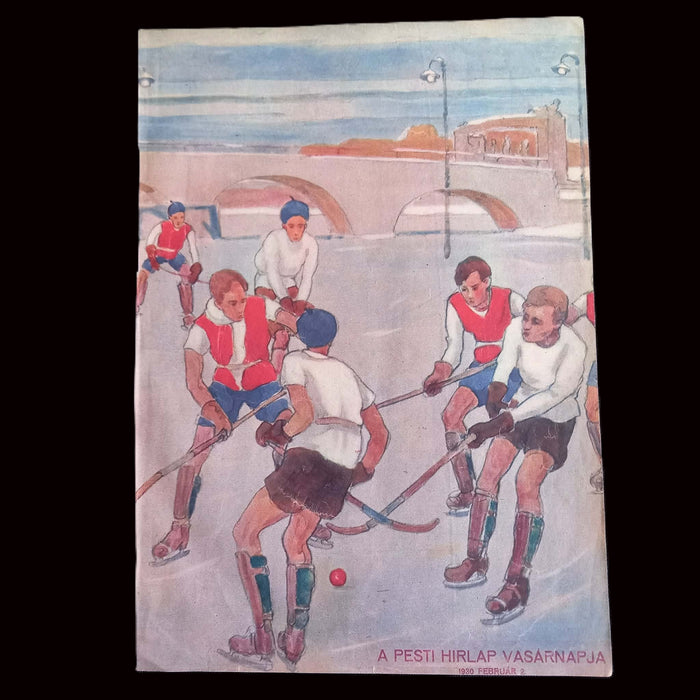 Vintage Ephemera 1930 Ice Hockey & Masquerade Ball Article Adorján Bónyi Paper