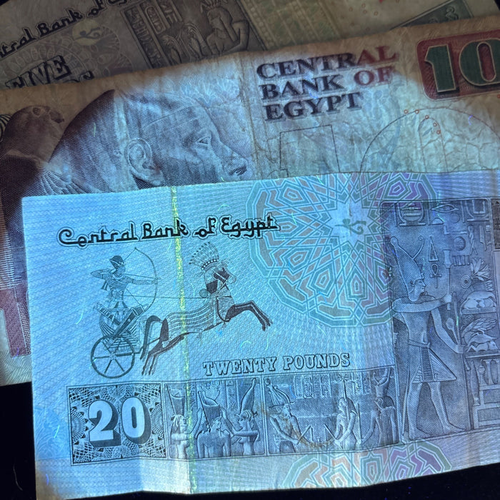 Egypt Banknote Lot of 3 Pharaoh Art Mosque Sphinx Watermark UV Verified