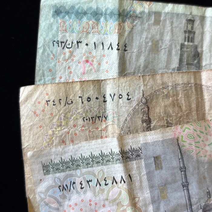 Egypt Banknote Lot of 3 Pharaoh Art Mosque Sphinx Watermark UV Verified