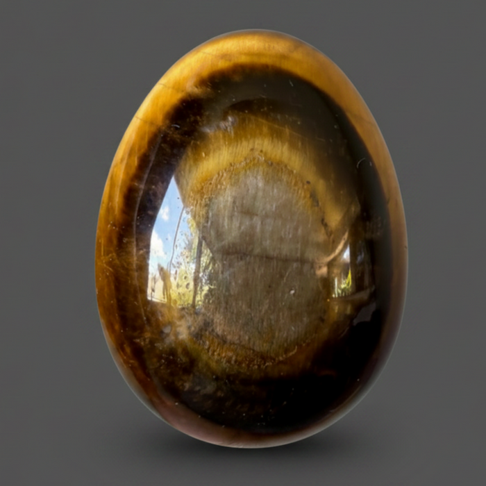 Tigers Eye Egg Rare Bullseye Golden Brown Crystal