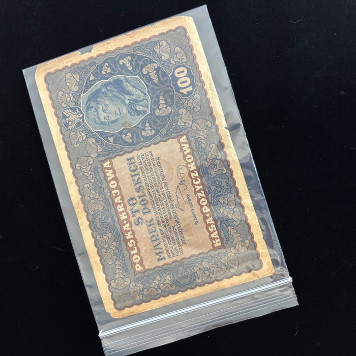 Antique Banknote 1919 Poland 100 Marek Polskich Tadeusz Kosciuszko Currency Bill