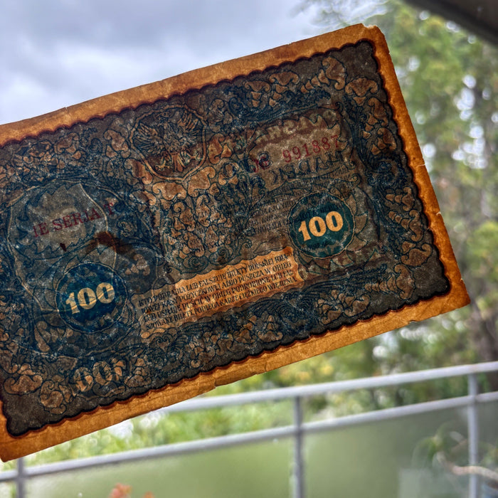 Antique Banknote 1919 Poland 100 Marek Polskich Tadeusz Kosciuszko Currency Bill