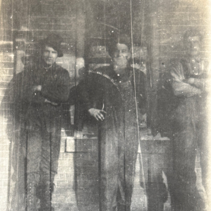 Antique Postcard RPPC Men Overalls Bandolier Ammo Belt Gun Labor Strike Mining