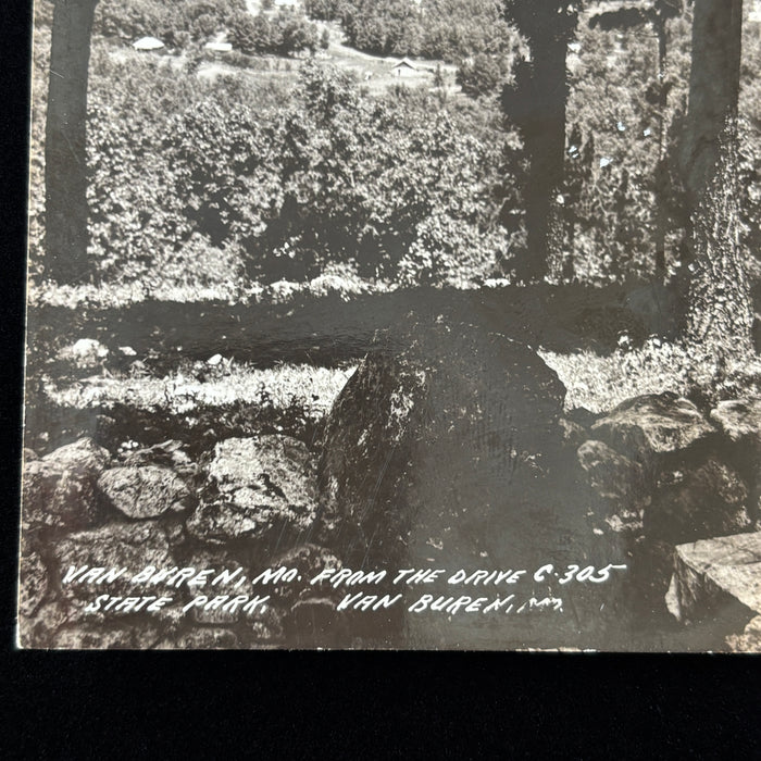 Vintage Postcard RPPC Van Buren Missouri State Park Town Tree Landscape Overlook