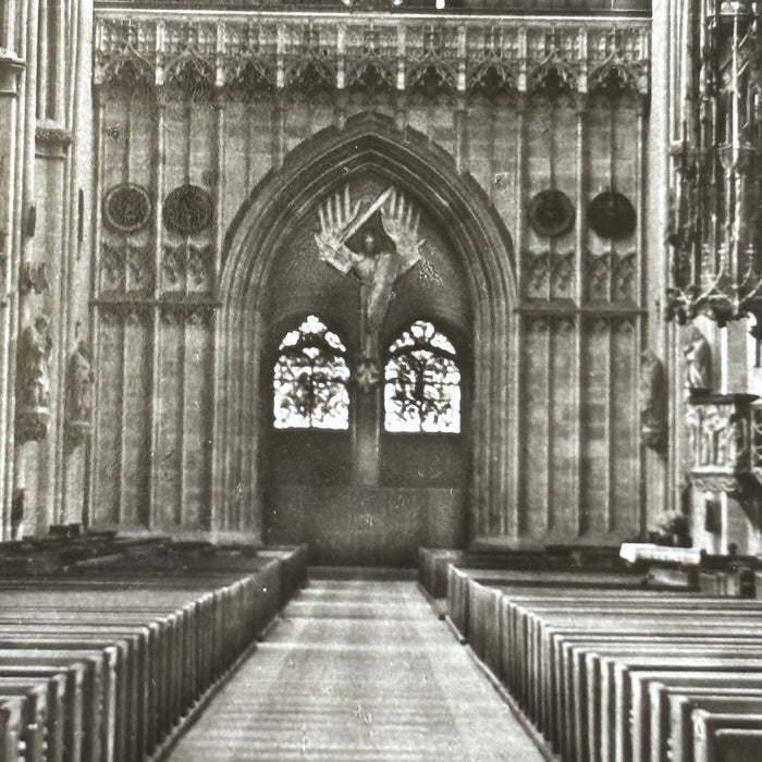Vintage Postcard RPPC Ulm Cathedral Germany Pipe Organ Nave Gothic Interior