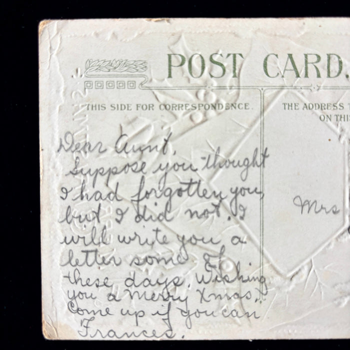 Antique Postcard 1910 John Winsch Christmas Charming Posted Social History