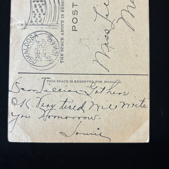 Antique Postcard 1908 Tired Traveler Mahaska County Court House Oskaloosa Iowa